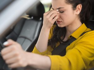 Women worried due to car suddenly smells like a garbage